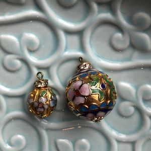 BOGO Faux Gold floral ball pendants for necklace